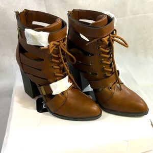 Brown Bamboo Heeled Boots